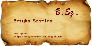 Brtyka Szorina névjegykártya